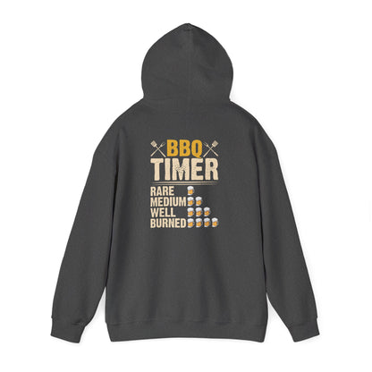 dark heather hoodie with bbq timer funny grill master design for bbq lovers