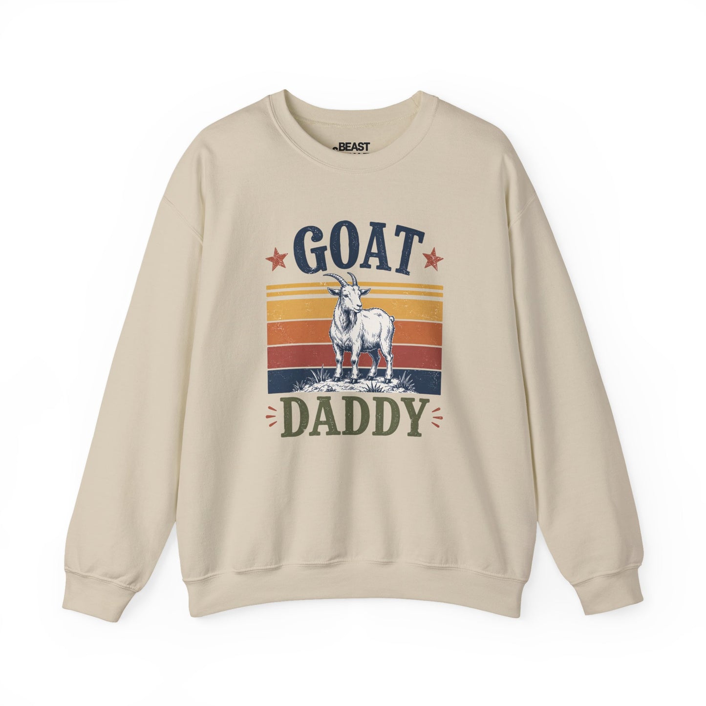 sport grey sweatshirt with GOAT Daddy slogan print for Father's Day or birthday gift