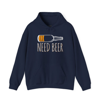 royal blue hoodie with need beer funny graphic drinking apparel