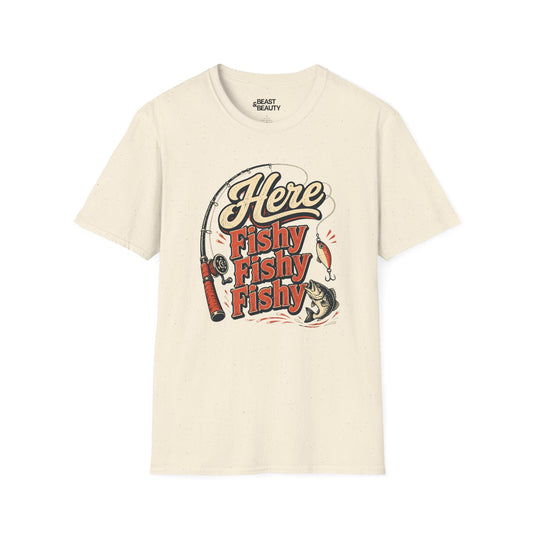 here fishy fishy fishy fishing t-shirt t-shirt front product image