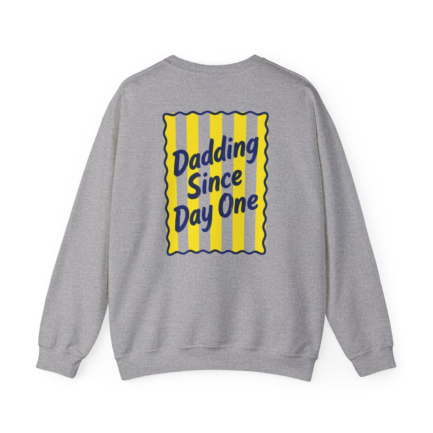 light pink sweatshirt with dadding since day one retro dad graphic print
