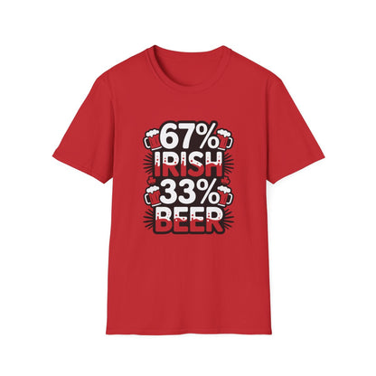 67% Irish 33% Beer Dad T-Shirt - funny t-shirt by Cheeky Business