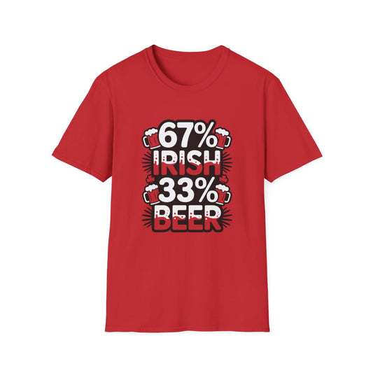 67% Irish 33% Beer Dad T-Shirt - funny t-shirt by Cheeky Business