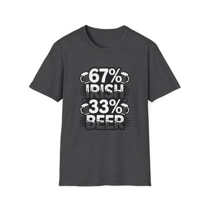 67% Irish 33% Beer Dad T-Shirt - funny t-shirt by Cheeky Business