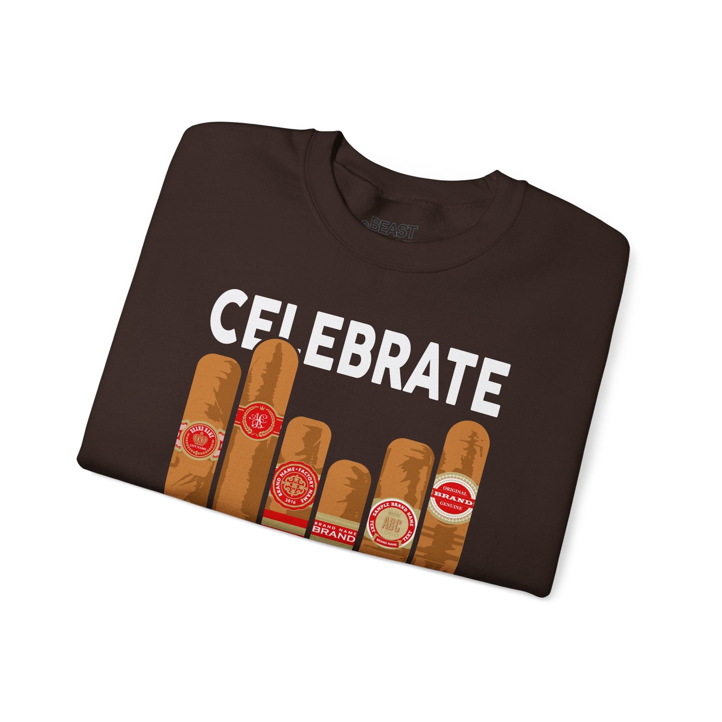 celebrate diversity cigar sweatshirt colour options laid flat