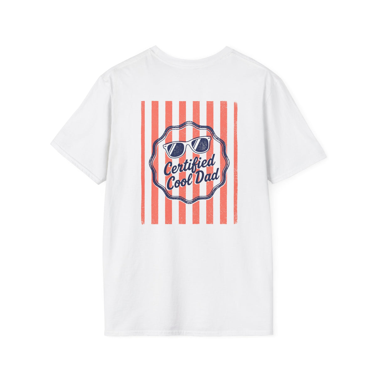 light blue t-shirt with certified cool dad retro graphic for father's day gift