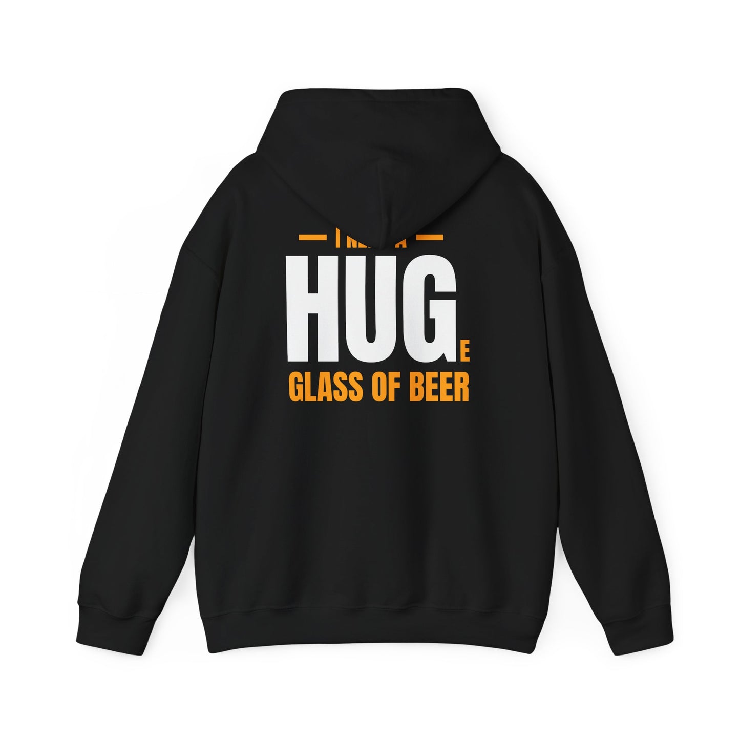 royal blue hoodie with i need a huge glass of beer funny slogan for beer fans
