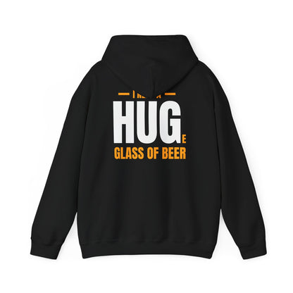 royal blue hoodie with i need a huge glass of beer funny slogan for beer fans