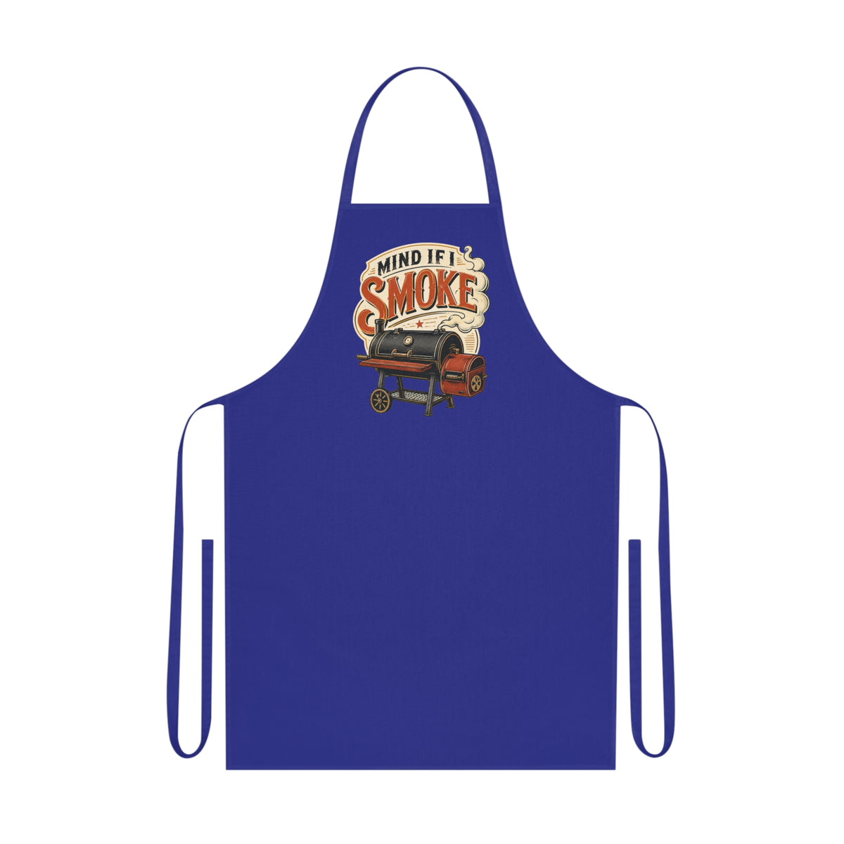 navy apron with pitmaster funny slogan