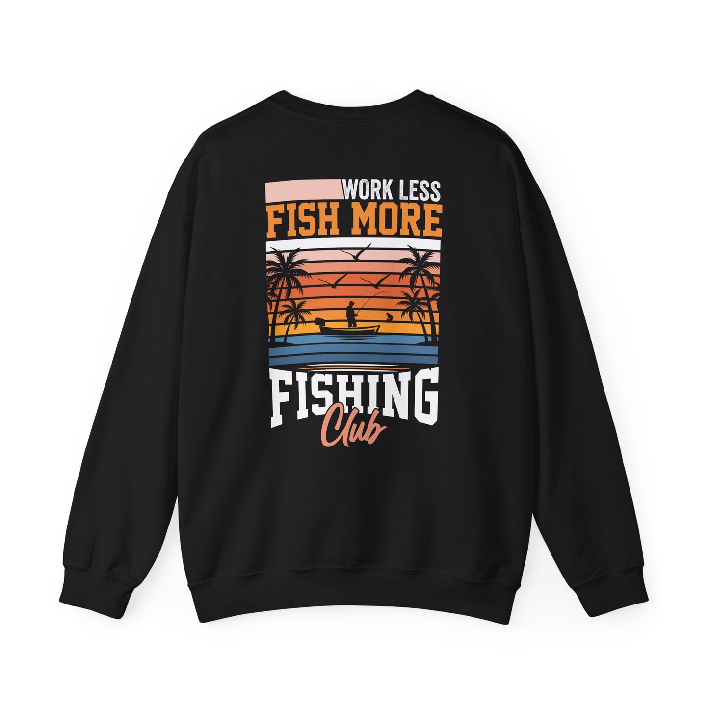 work less fish more fishing club sweatshirt sweatshirt alternate colour product image