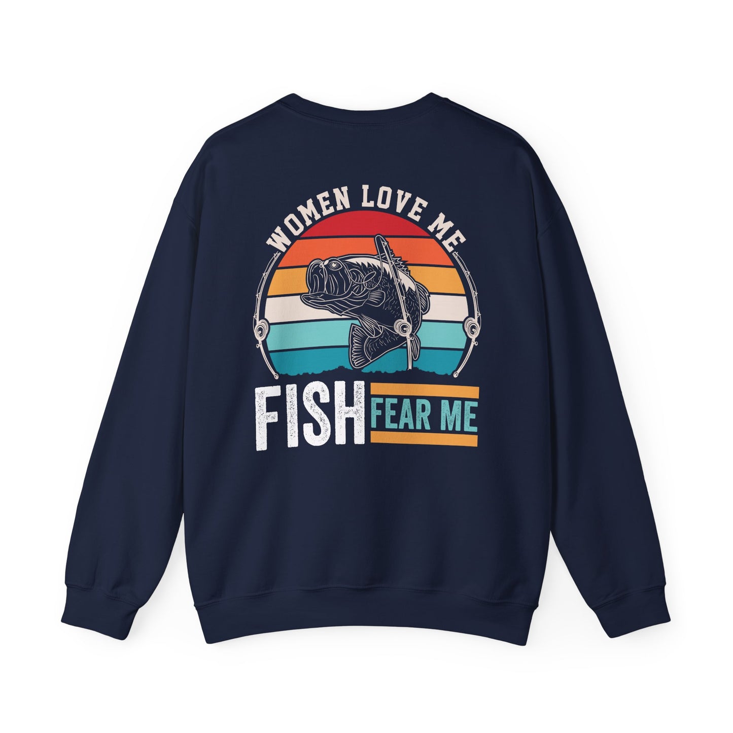 women love me fish fear me fishing sweatshirt sweatshirt fourth colour product image