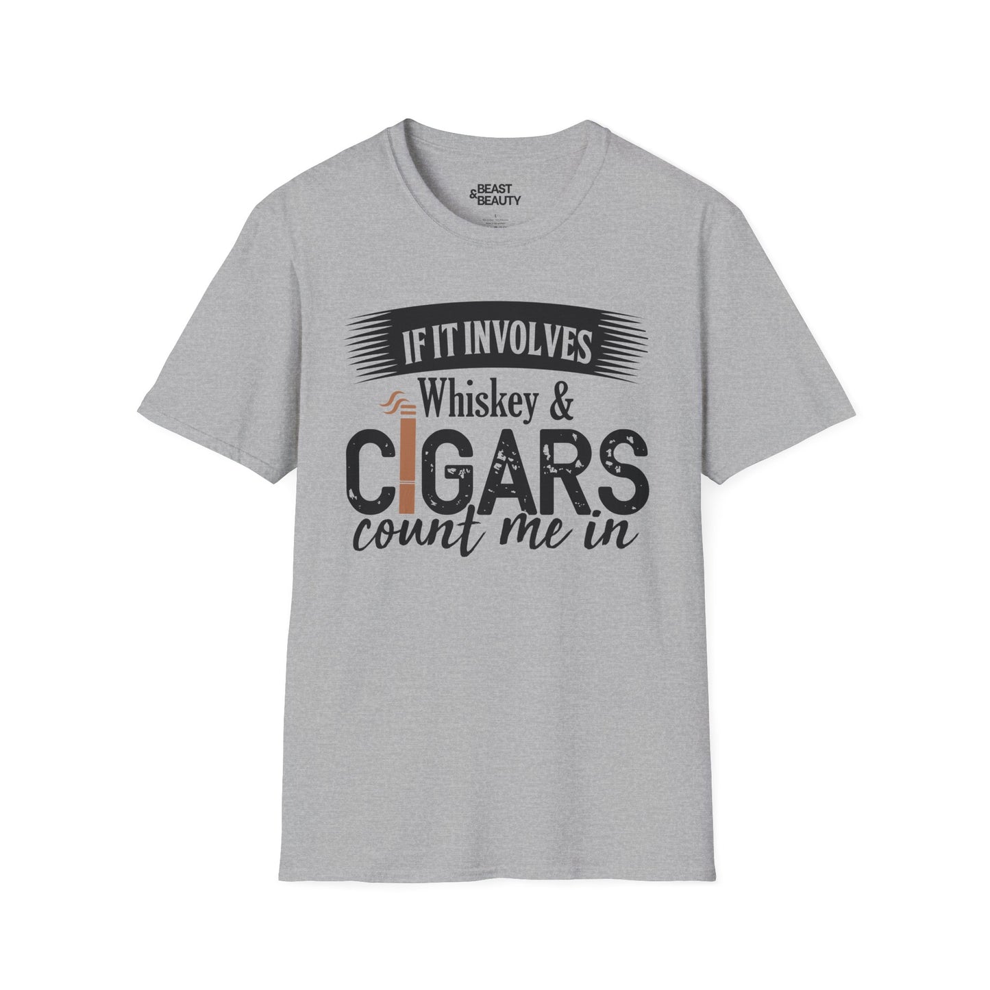 if it involves whiskey and cigars count me in t-shirt t-shirt alternate colour product image