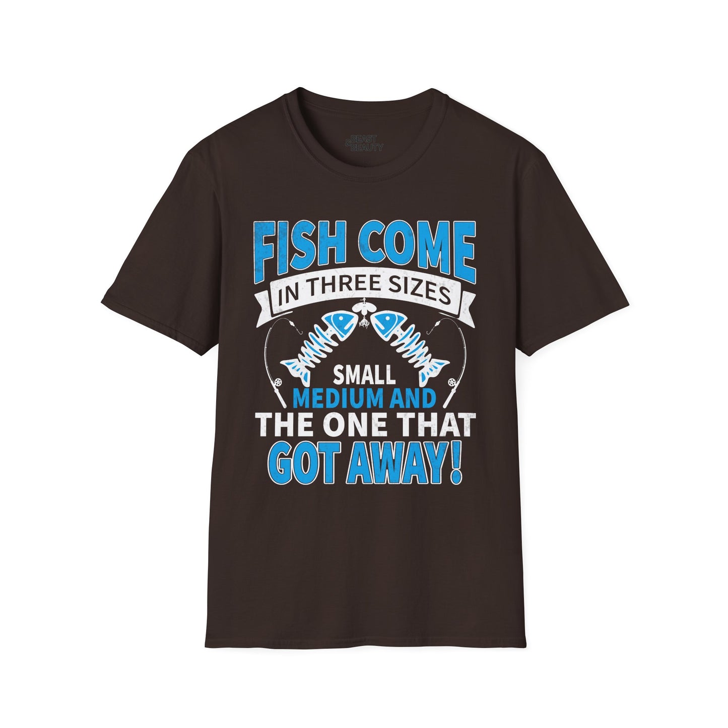 Fish Come In Three Sizes: Small, Medium, and The One That Got Away T-Shirt t-shirt product image 5 from Beast and Beauty