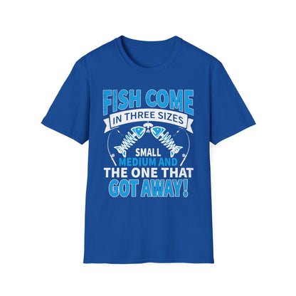 dark chocolate t-shirt with the one that got away fishing joke print