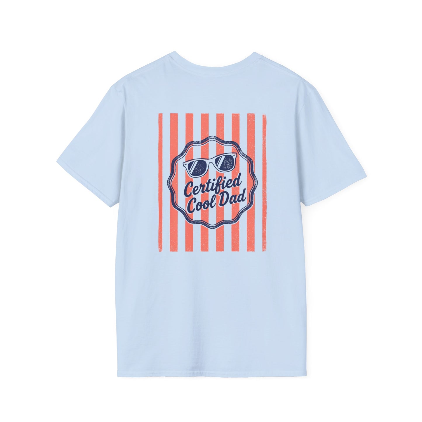 natural t-shirt with certified cool dad retro badge design for dads