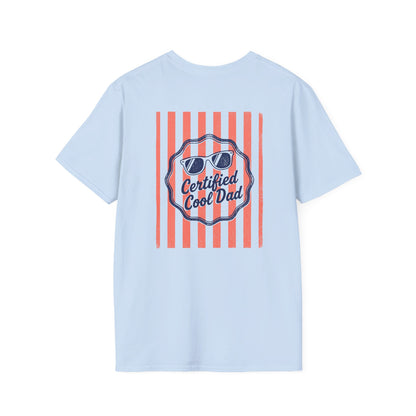 natural t-shirt with certified cool dad retro badge design for dads