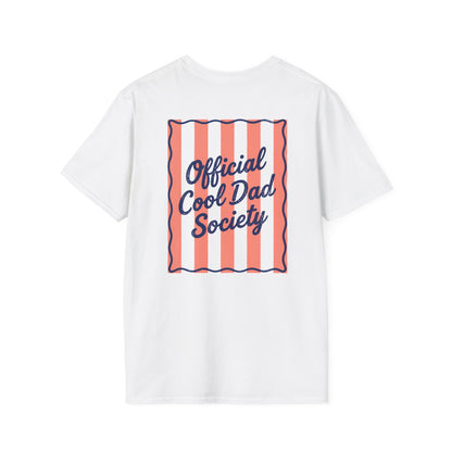 light blue t-shirt with cool dad society vintage graphic design for dad gift