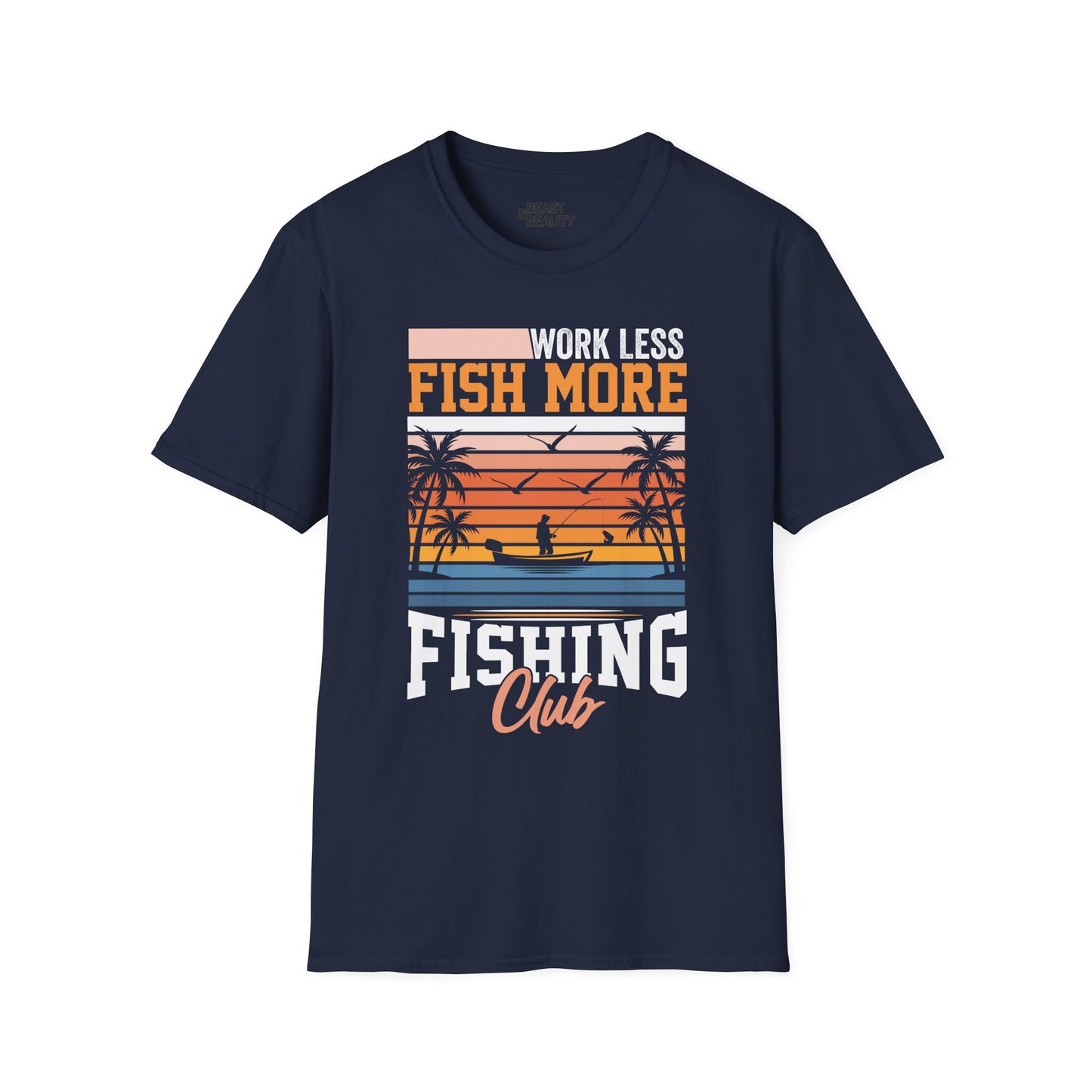 work less fish more fishing club t-shirt t-shirt third colour product image