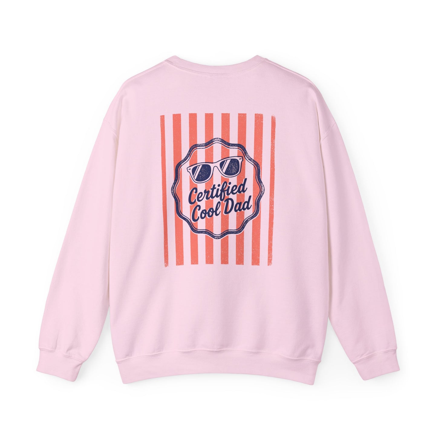white sweatshirt with certified cool dad vintage style graphic for dads