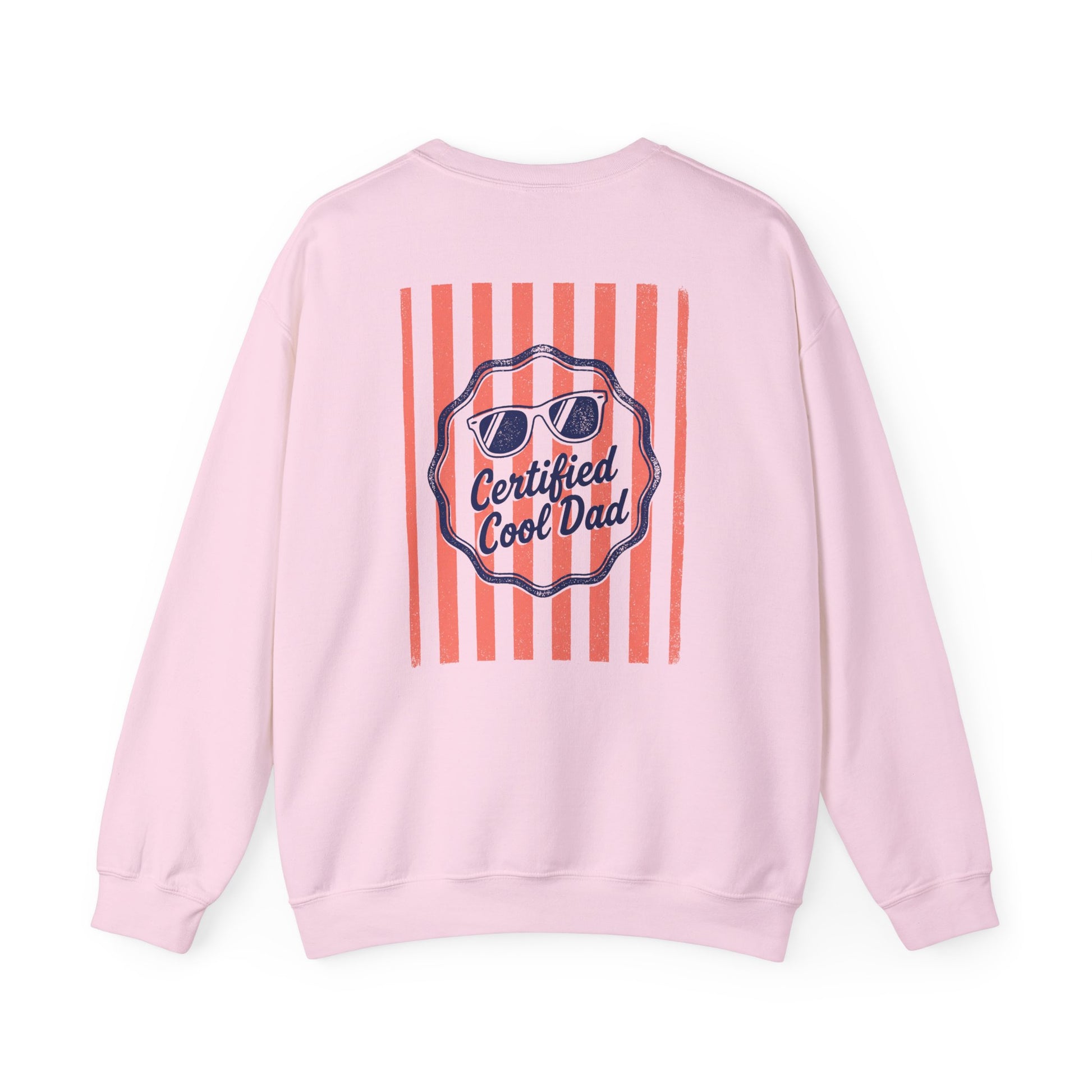white sweatshirt with certified cool dad vintage style graphic for dads