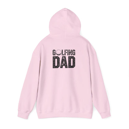 light blue hoodie with golfing dad slogan for dad gifts