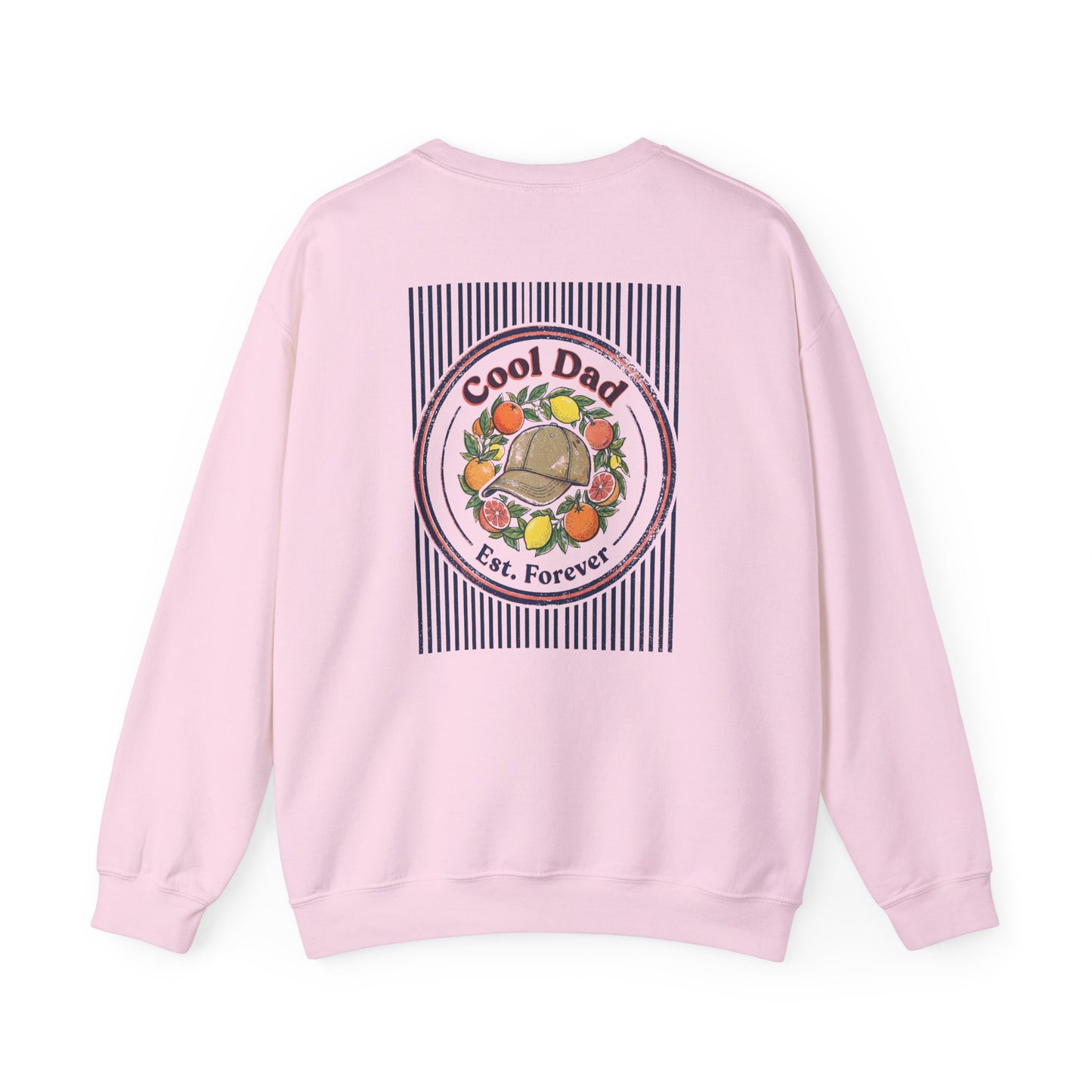 white sweatshirt with cool dad est forever bold retro graphic for dads