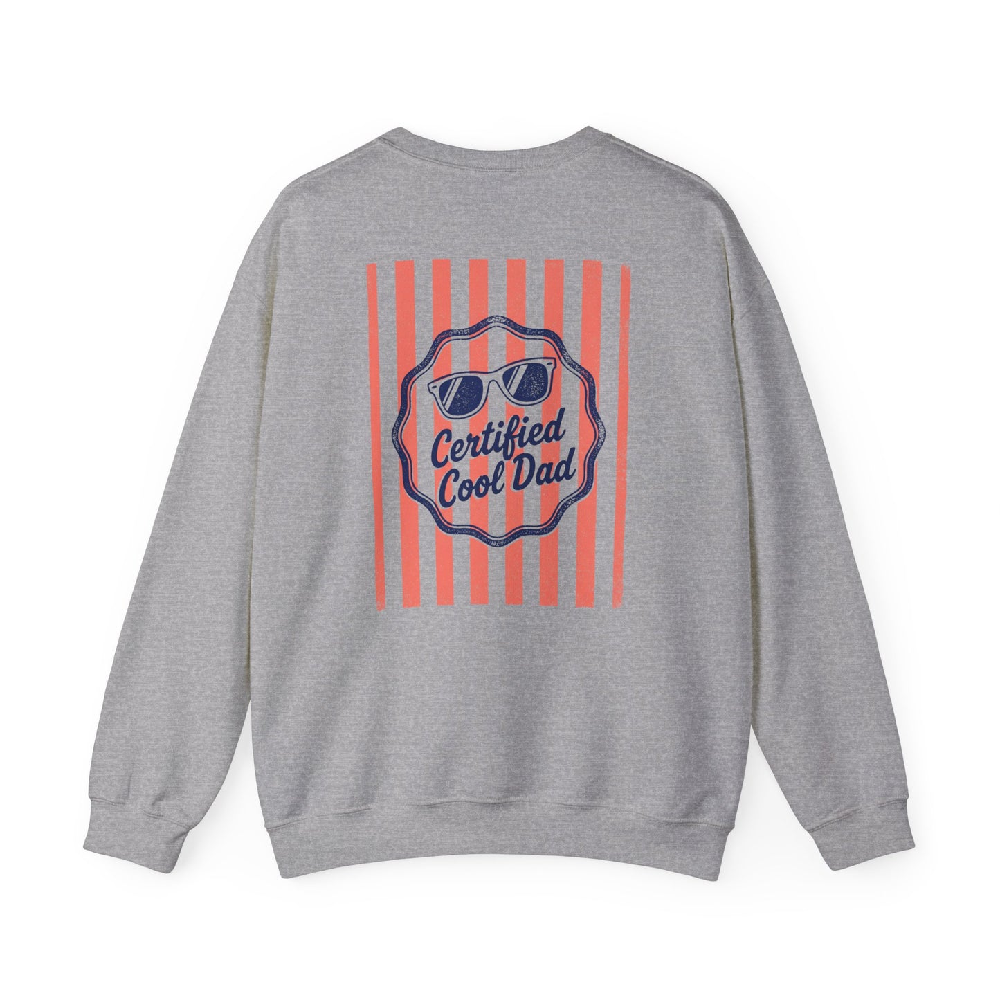 sand sweatshirt with certified cool dad retro slogan design