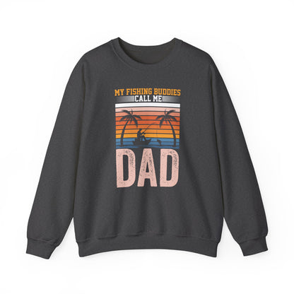 black sweatshirt with funny fishing and fatherhood design