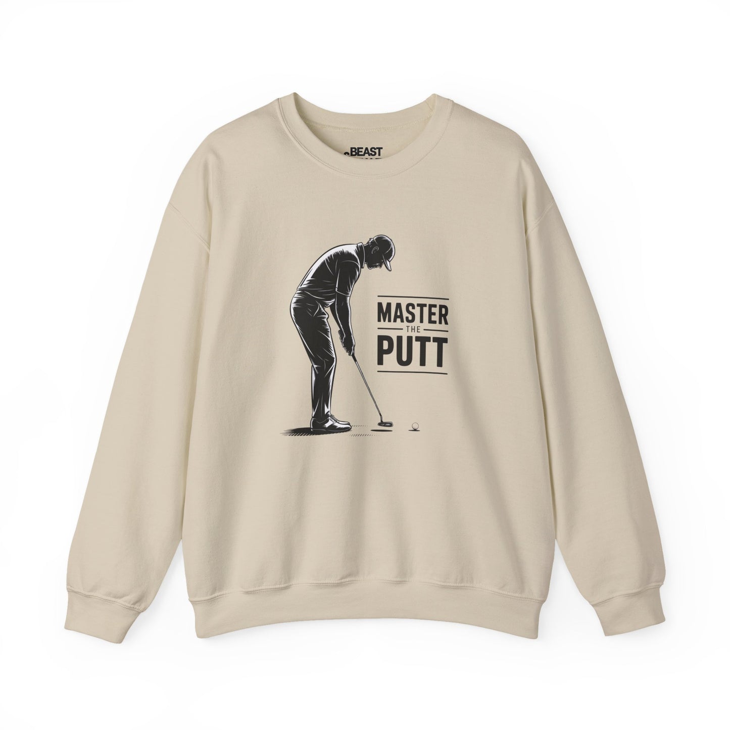 sport grey sweatshirt with master the putt golf design gift for him