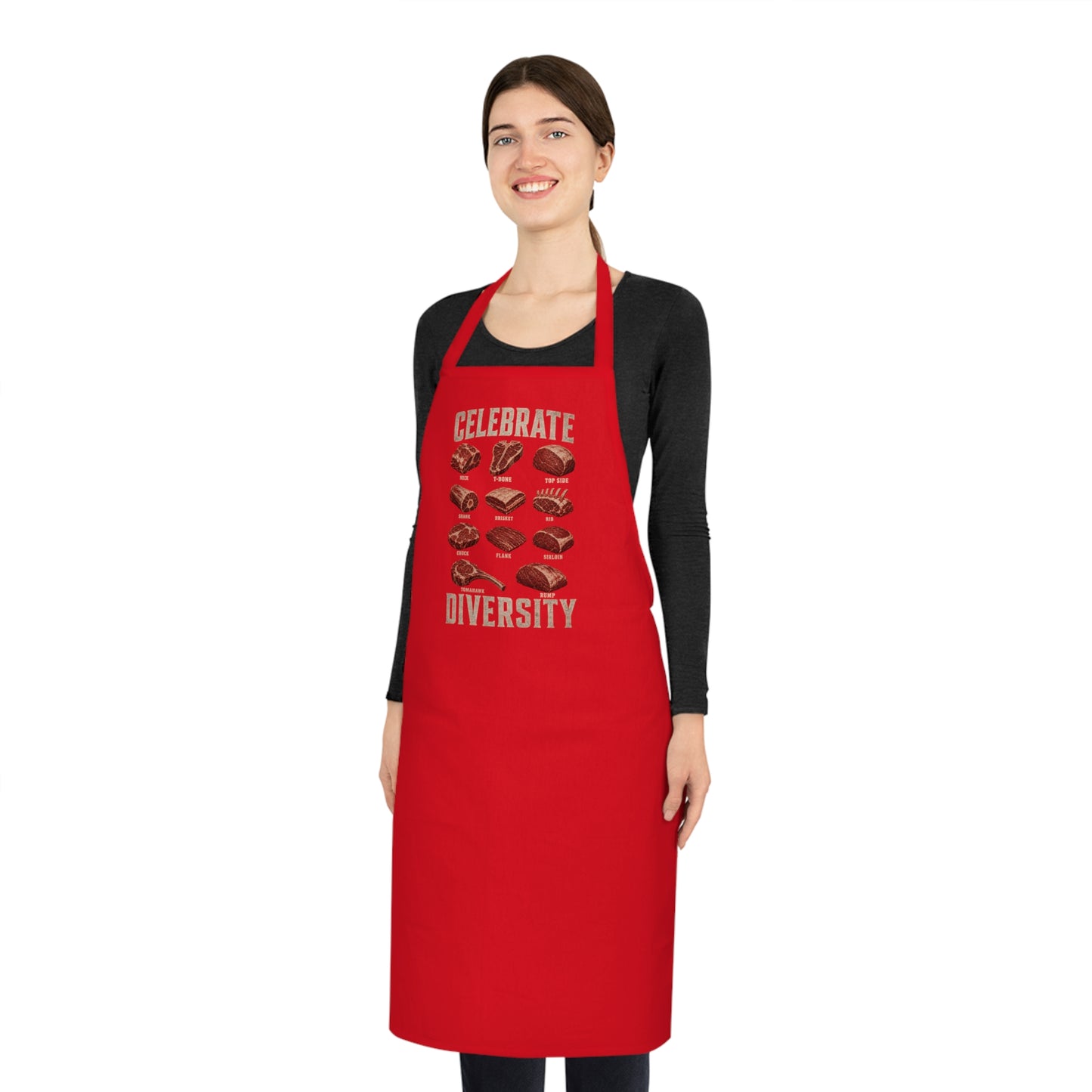 celebrate diversity bbq meat cuts apron clothing ninth colour product image