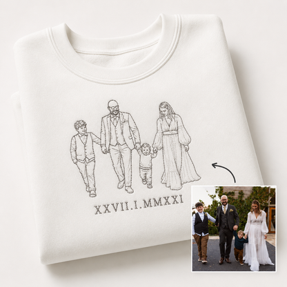 Personalised Photo Outline Embroidered Sweatshirt | From Your Photo