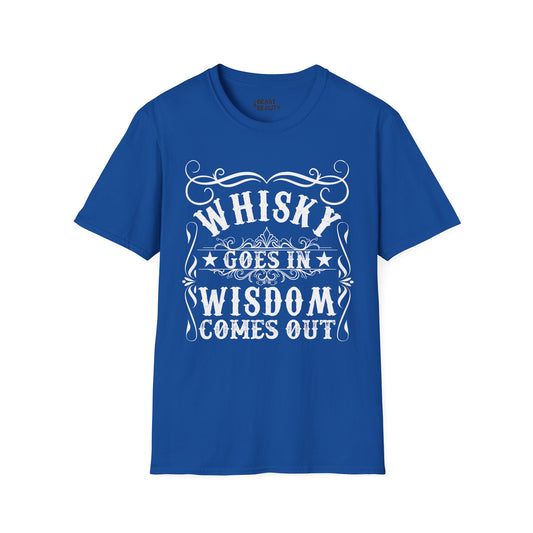 whisky goes in wisdom comes out t-shirt t-shirt alternate colour product image