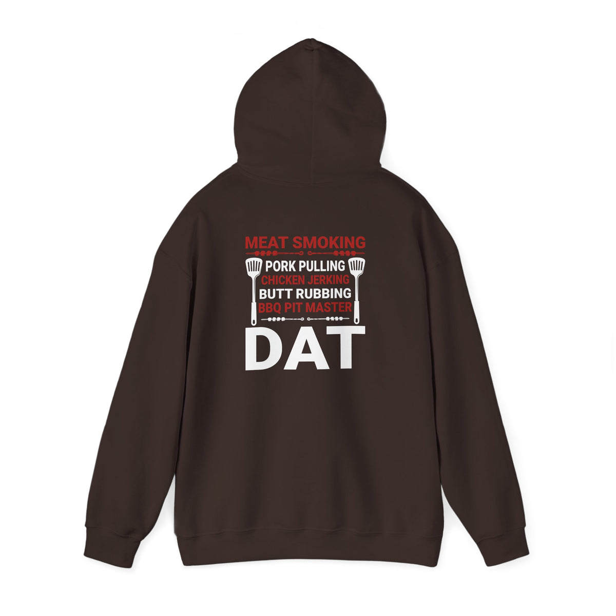 dark chocolate hoodie with funny BBQ and pork pulling pit master print