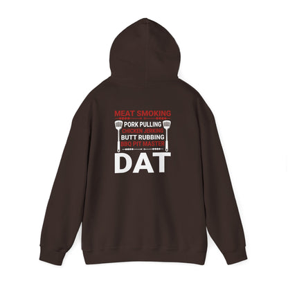 dark chocolate hoodie with funny BBQ and pork pulling pit master print