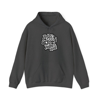 royal blue hoodie with ain't no hood like fatherhood funny slogan for fathers day