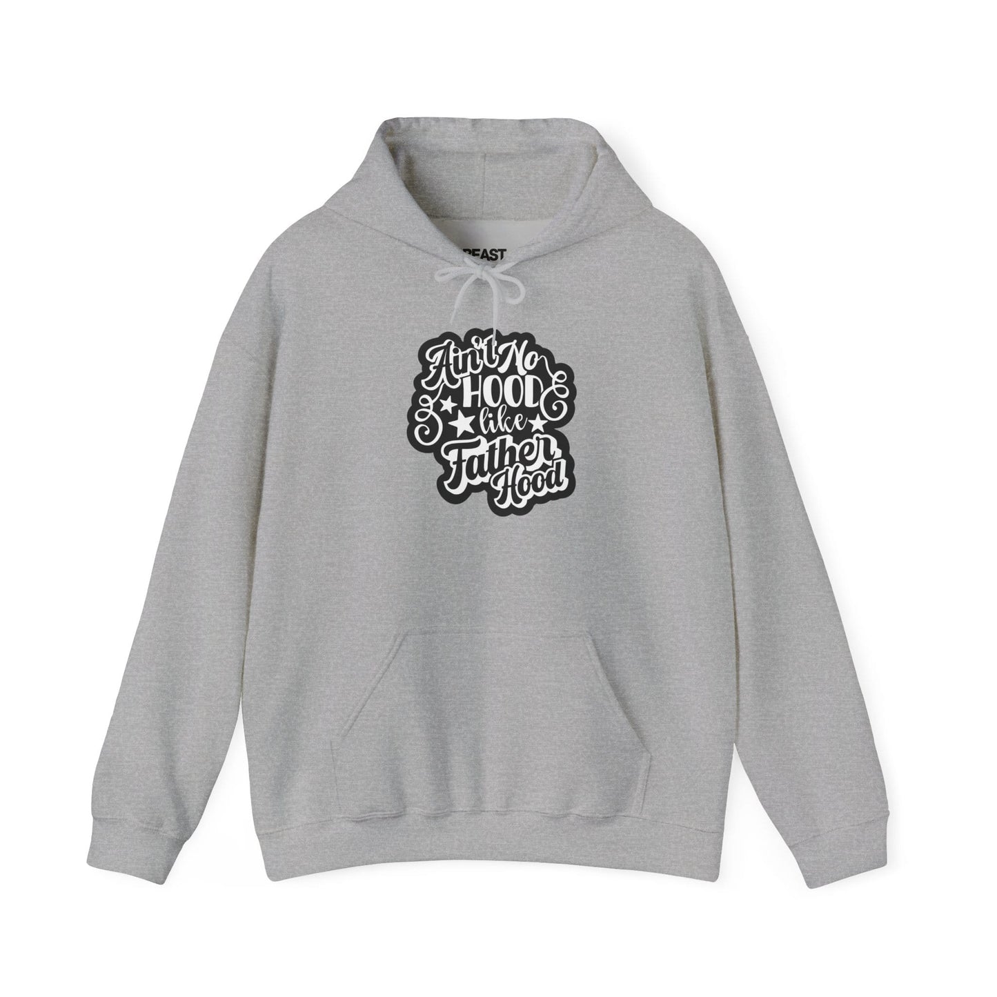 red hoodie with ain't no hood like fatherhood dad gift design