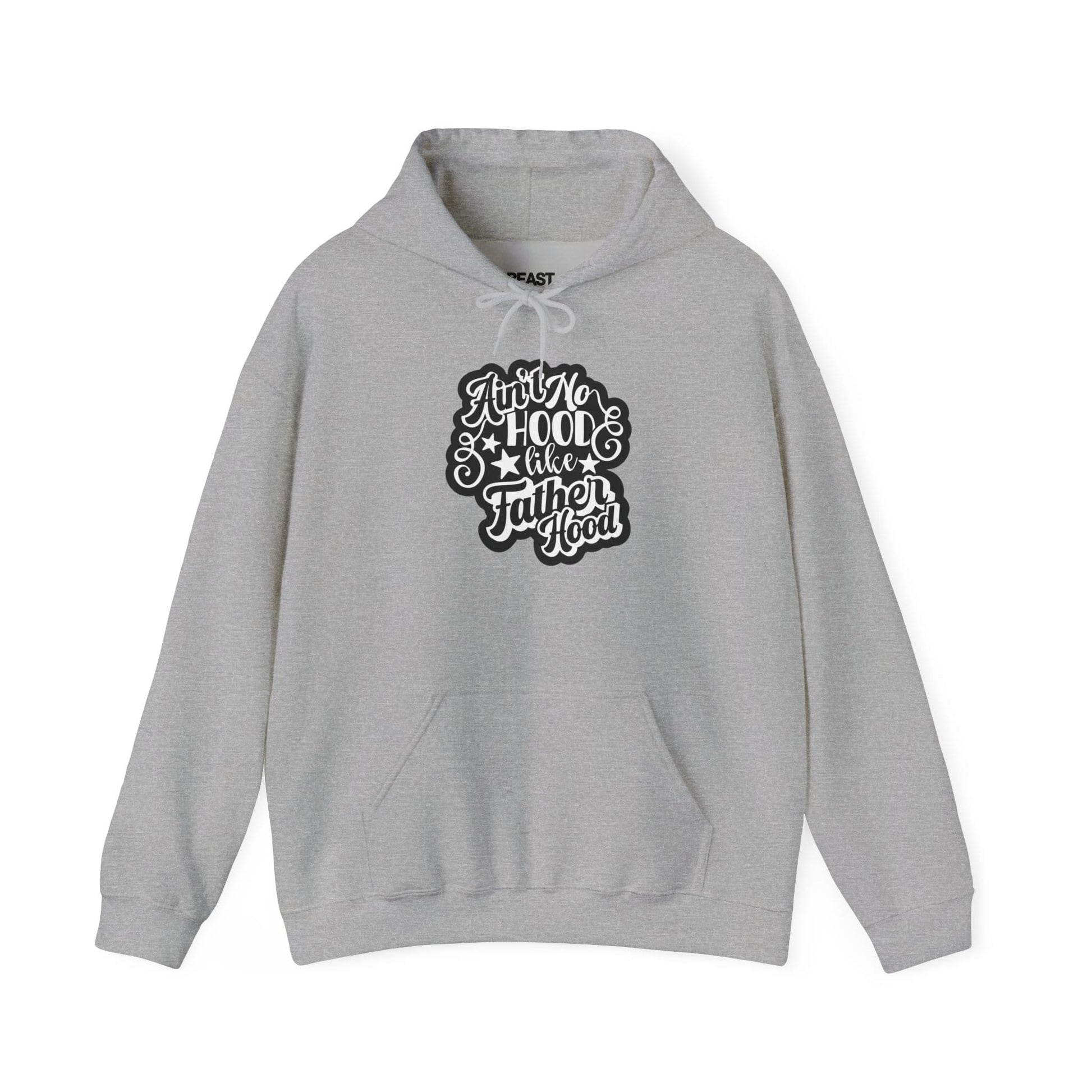 red hoodie with ain't no hood like fatherhood dad gift design