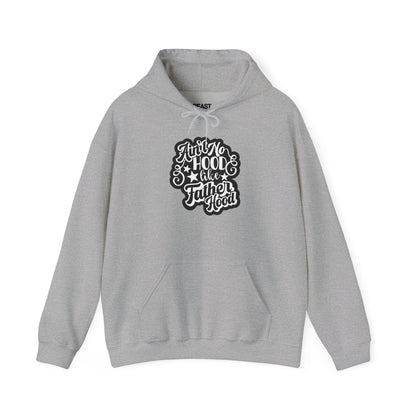 red hoodie with ain't no hood like fatherhood dad gift design
