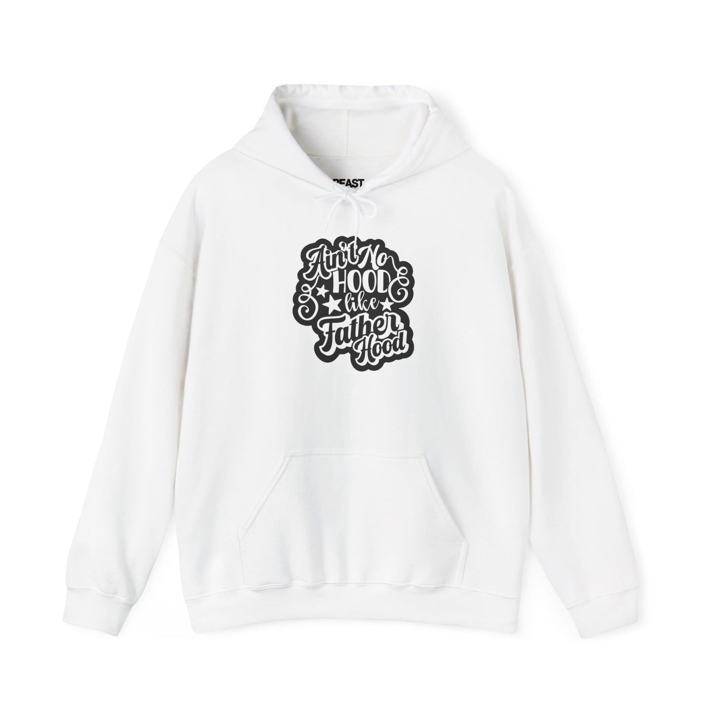 dark heather hoodie with ain't no hood like fatherhood funny dad slogan design
