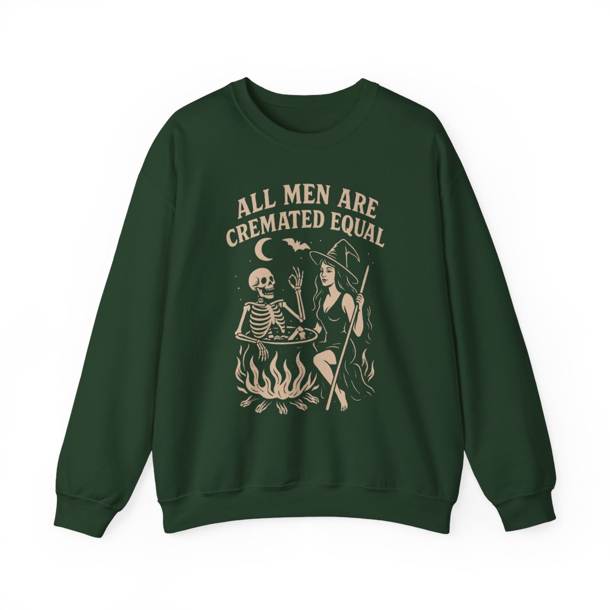 All Men Are Cremated Equal Funny Halloween Sweatshirt - funny sweatshirt by Cheeky Business