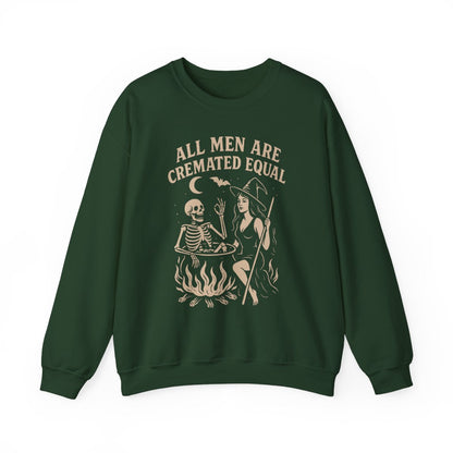 All Men Are Cremated Equal Funny Halloween Sweatshirt - funny sweatshirt by Cheeky Business