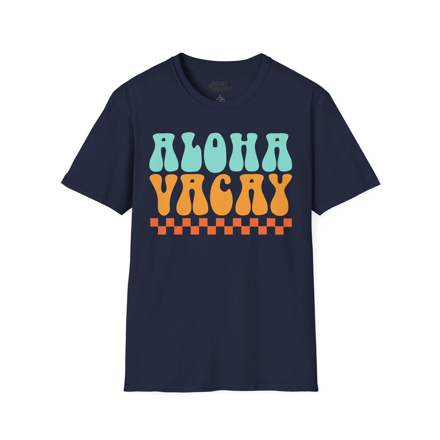 aloha holiday t-shirt colour range including navy black white and military green