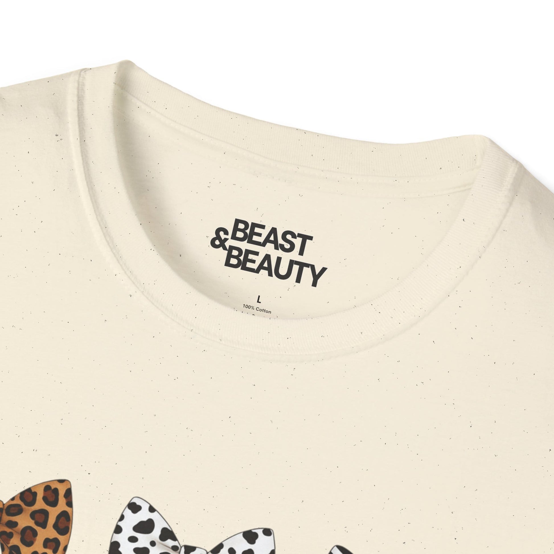 animal print bow pattern t-shirt lifestyle shot coquette gift idea