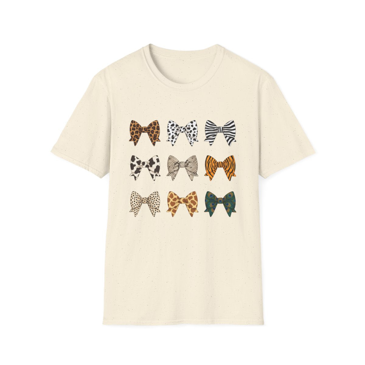 Animal Print Bow Pattern T-Shirt - funny t-shirt by Cheeky Business