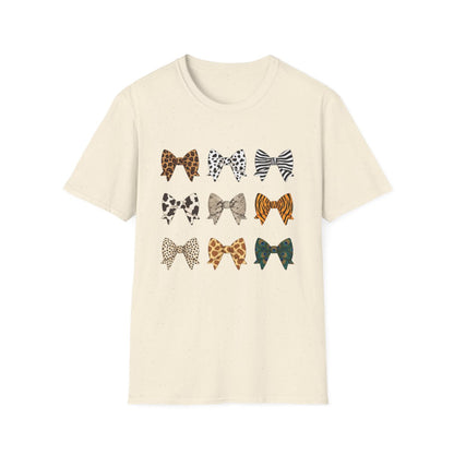 Animal Print Bow Pattern T-Shirt - funny t-shirt by Cheeky Business