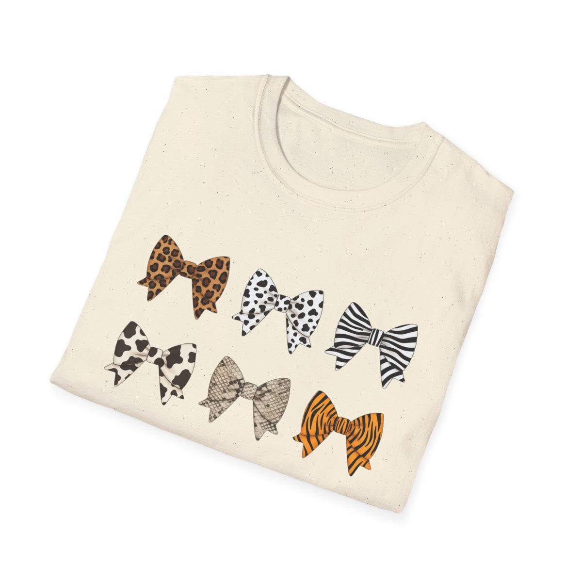 Animal Print Bow Pattern T-Shirt - funny t-shirt by Cheeky Business