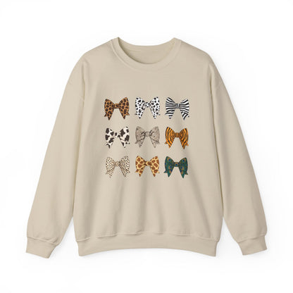 Animal Print Bow Sweatshirt - funny sweatshirt by Cheeky Business