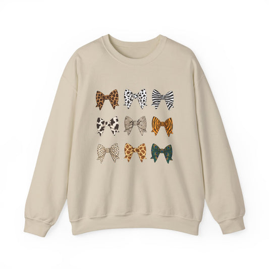 Animal Print Bow Sweatshirt - funny sweatshirt by Cheeky Business