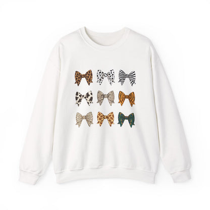 Animal Print Bow Sweatshirt - funny sweatshirt by Cheeky Business