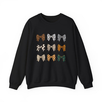 Animal Print Bow Sweatshirt - funny sweatshirt by Cheeky Business